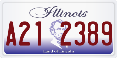 IL license plate A212389