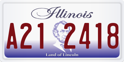 IL license plate A212418