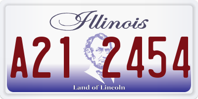 IL license plate A212454