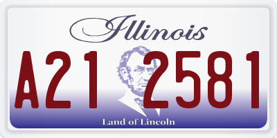 IL license plate A212581