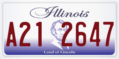IL license plate A212647