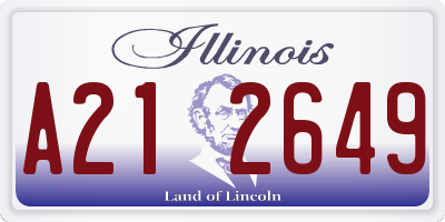 IL license plate A212649