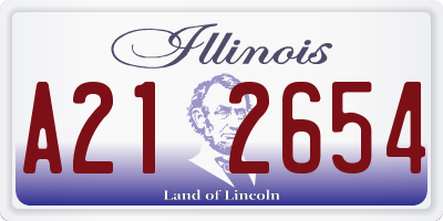 IL license plate A212654