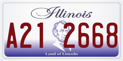 IL license plate A212668