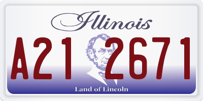 IL license plate A212671