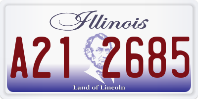 IL license plate A212685