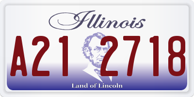 IL license plate A212718