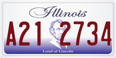 IL license plate A212734