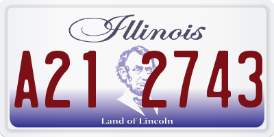 IL license plate A212743