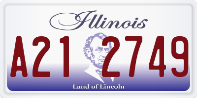 IL license plate A212749