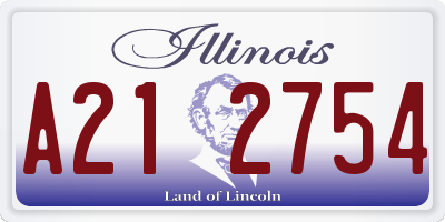 IL license plate A212754