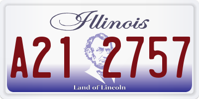 IL license plate A212757