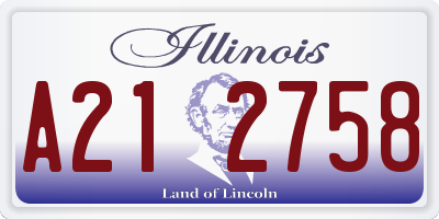 IL license plate A212758