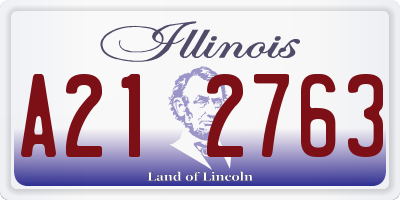 IL license plate A212763
