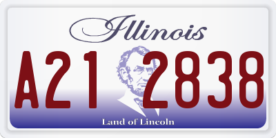 IL license plate A212838