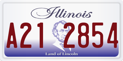 IL license plate A212854