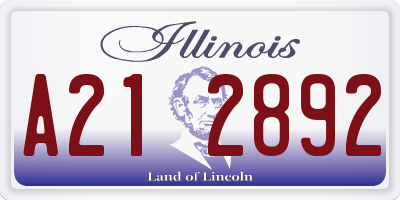 IL license plate A212892