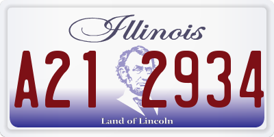 IL license plate A212934