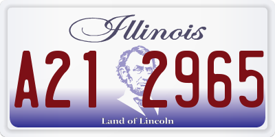 IL license plate A212965