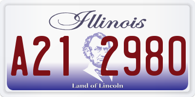 IL license plate A212980
