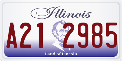 IL license plate A212985