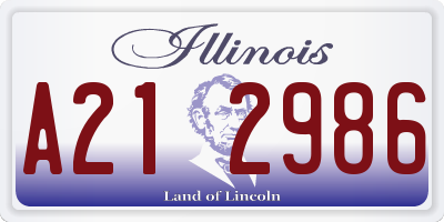 IL license plate A212986