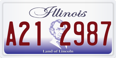 IL license plate A212987