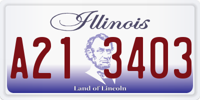 IL license plate A213403