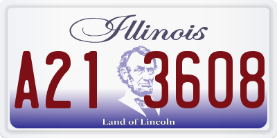 IL license plate A213608