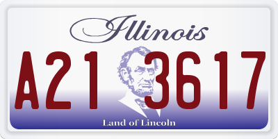 IL license plate A213617