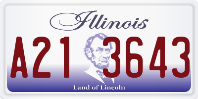IL license plate A213643