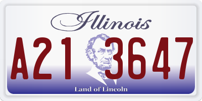 IL license plate A213647