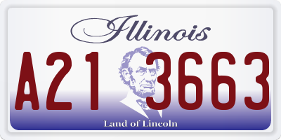 IL license plate A213663