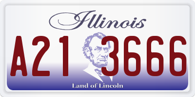 IL license plate A213666
