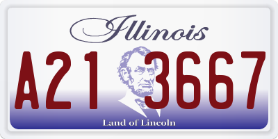 IL license plate A213667