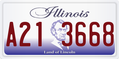 IL license plate A213668