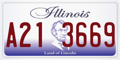 IL license plate A213669