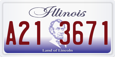 IL license plate A213671