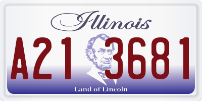 IL license plate A213681