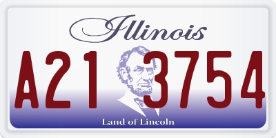 IL license plate A213754