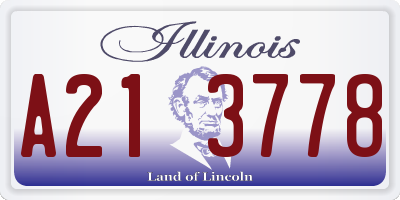 IL license plate A213778
