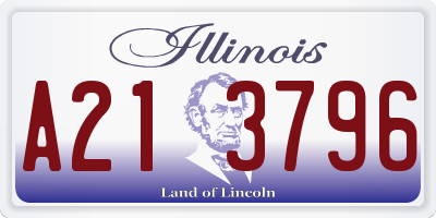 IL license plate A213796