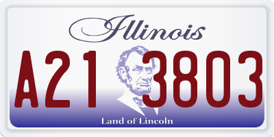 IL license plate A213803