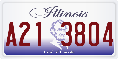 IL license plate A213804