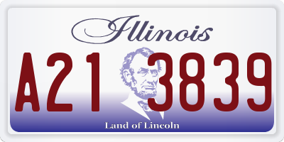 IL license plate A213839