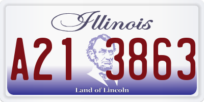 IL license plate A213863