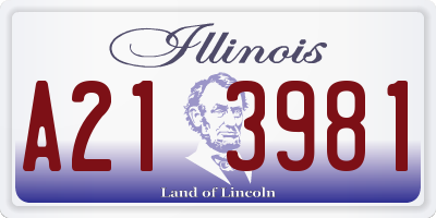 IL license plate A213981