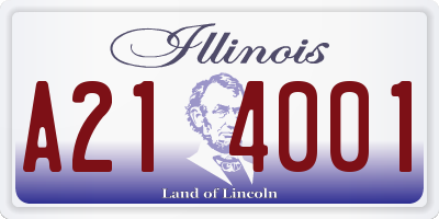 IL license plate A214001
