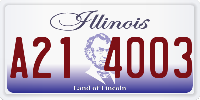 IL license plate A214003
