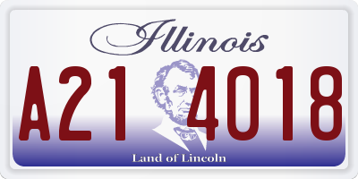 IL license plate A214018